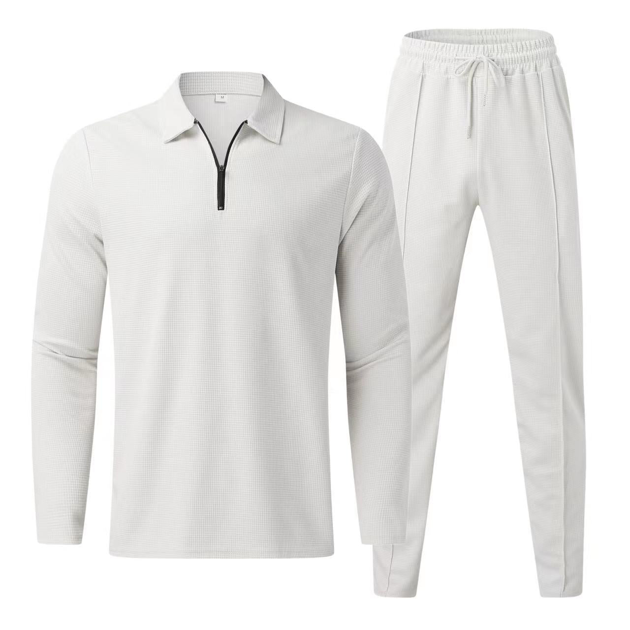 Herren Sportliches Freizeitset mit Polokragen und Reißverschluss ModeGeist