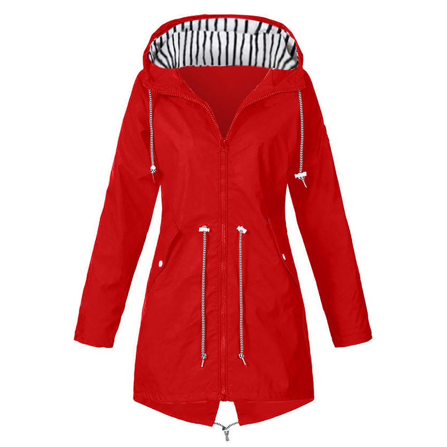 Damen wasserabweisende Freizeitjacke mit verstellbarem Kapuzenkragen und funktionalen Taschen ModeGeist
