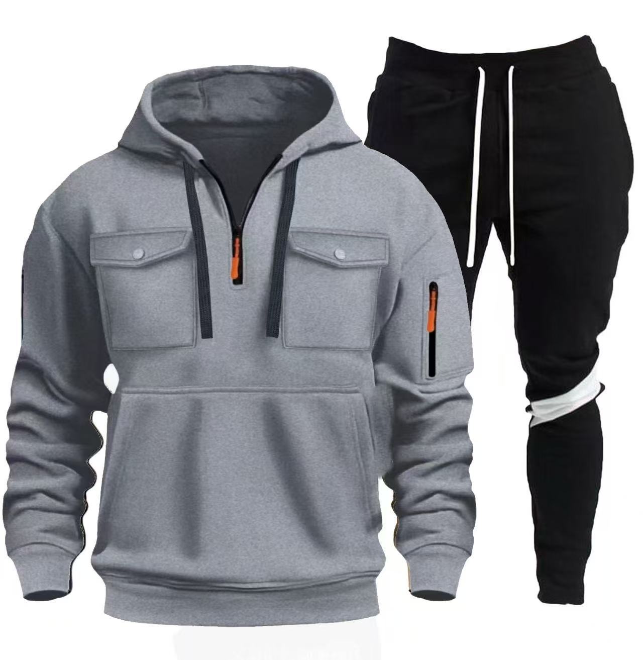 Herren praktische Kapuzenjacke mit Sporthose ModeGeist