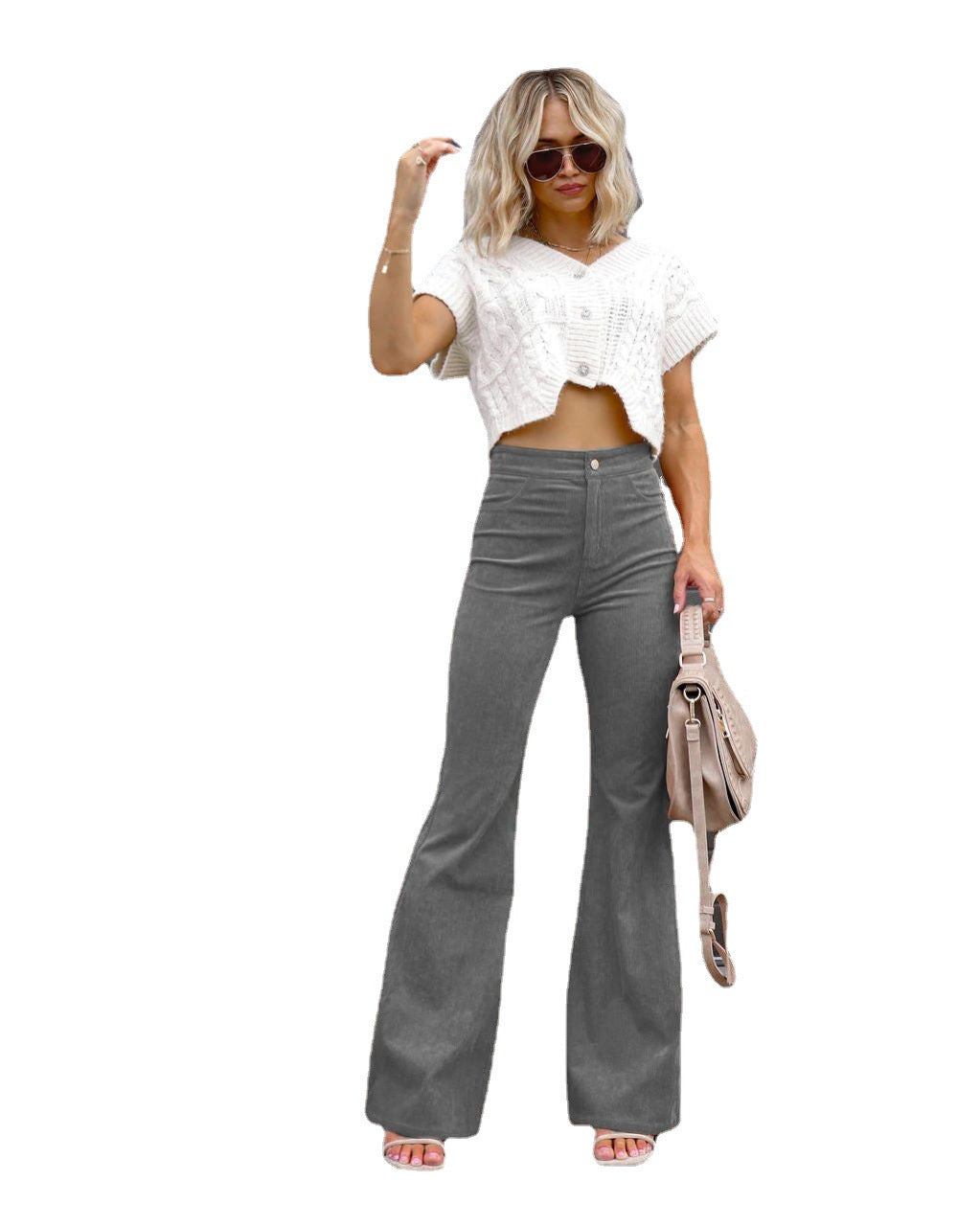 Damen Modische Hochbund-Flared-Jeans ModeGeist