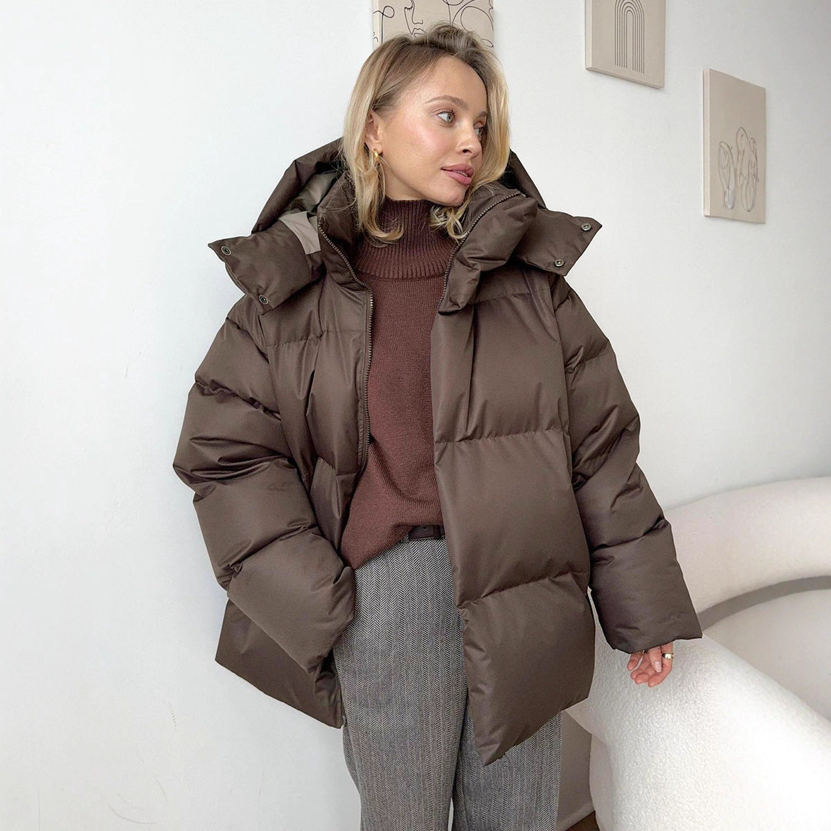 Damen Übergroße Daunenjacke ModeGeist
