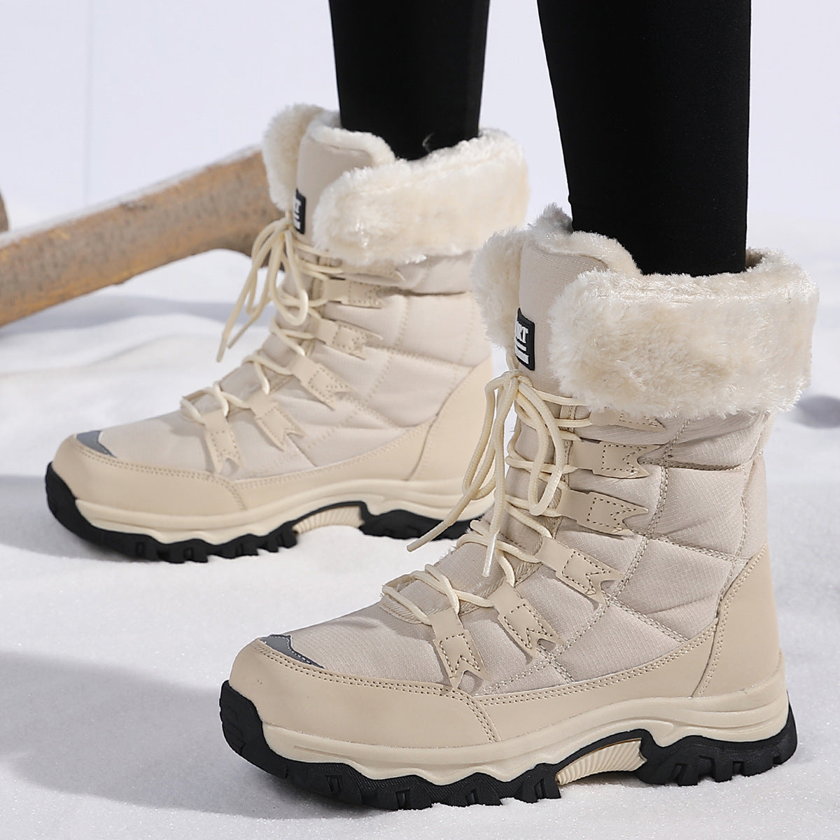Damen Gefütterte Winterboots mit rutschfester Sohle und isolierendem Futter ModeGeist