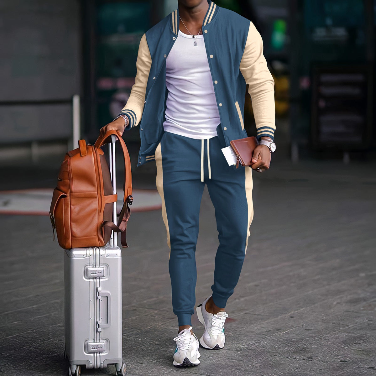 Herren sportliches Freizeitset mit Bomberjacke und Jogginghose ModeGeist