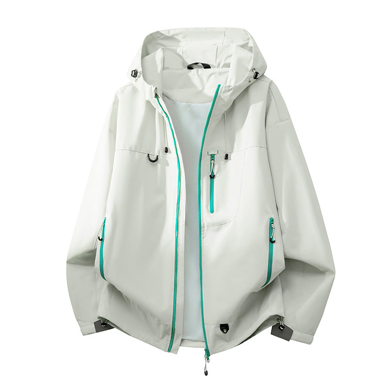 Damen technische Outdoorjacke mit multifunktionalen Taschen und verstellbarem Kapuzensystem ModeGeist
