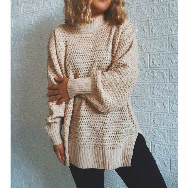 ModeGeist | Fester Strickpullover mit Geripptem Muster