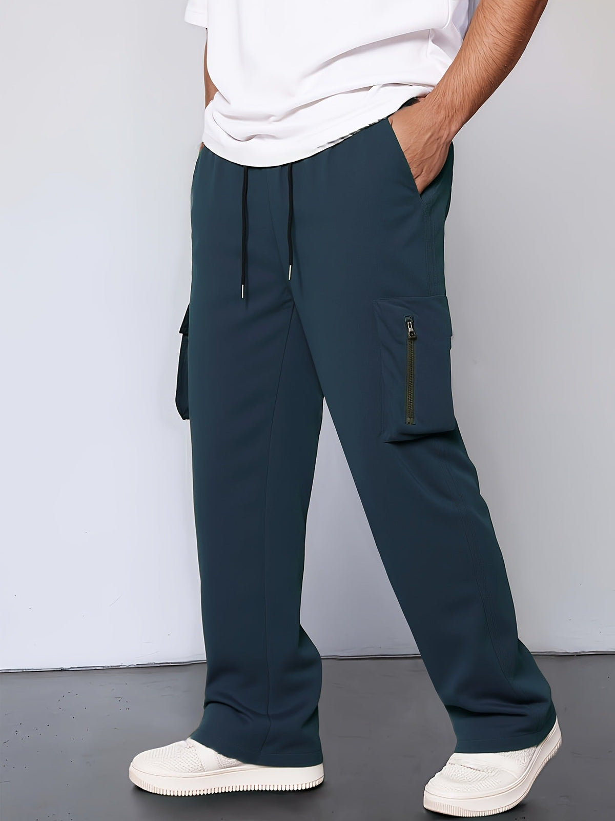 Herren Cargo-Hose mit funktionalen Taschen und verstellbarem Bund Hedi-Mode