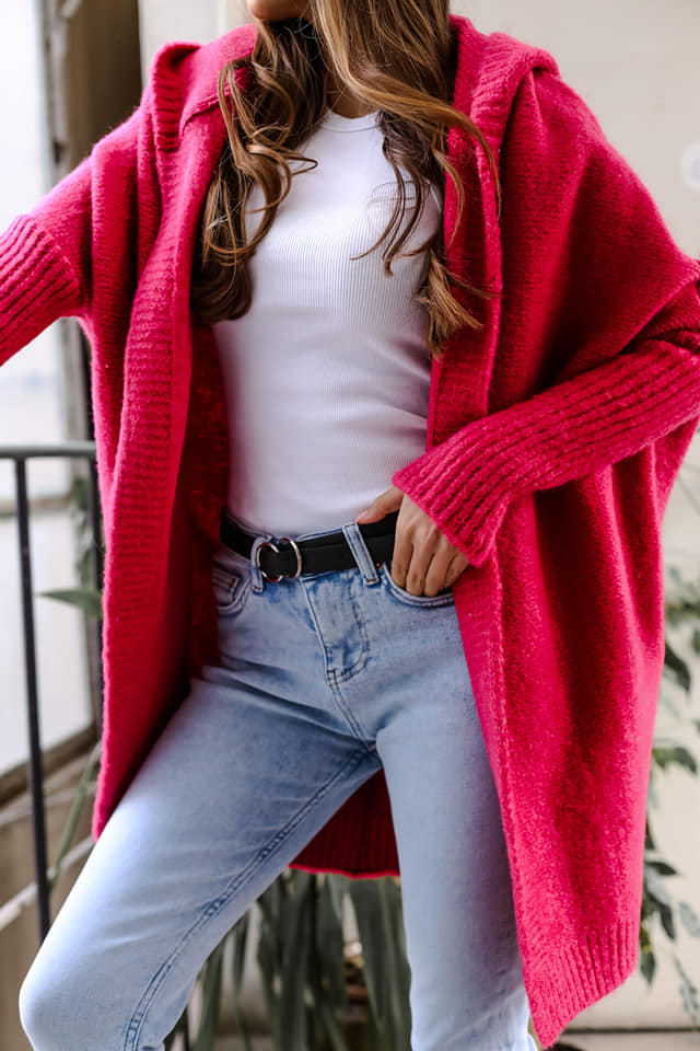 Damen Kuschelige Strickjacke mit Kapuze ModeGeist
