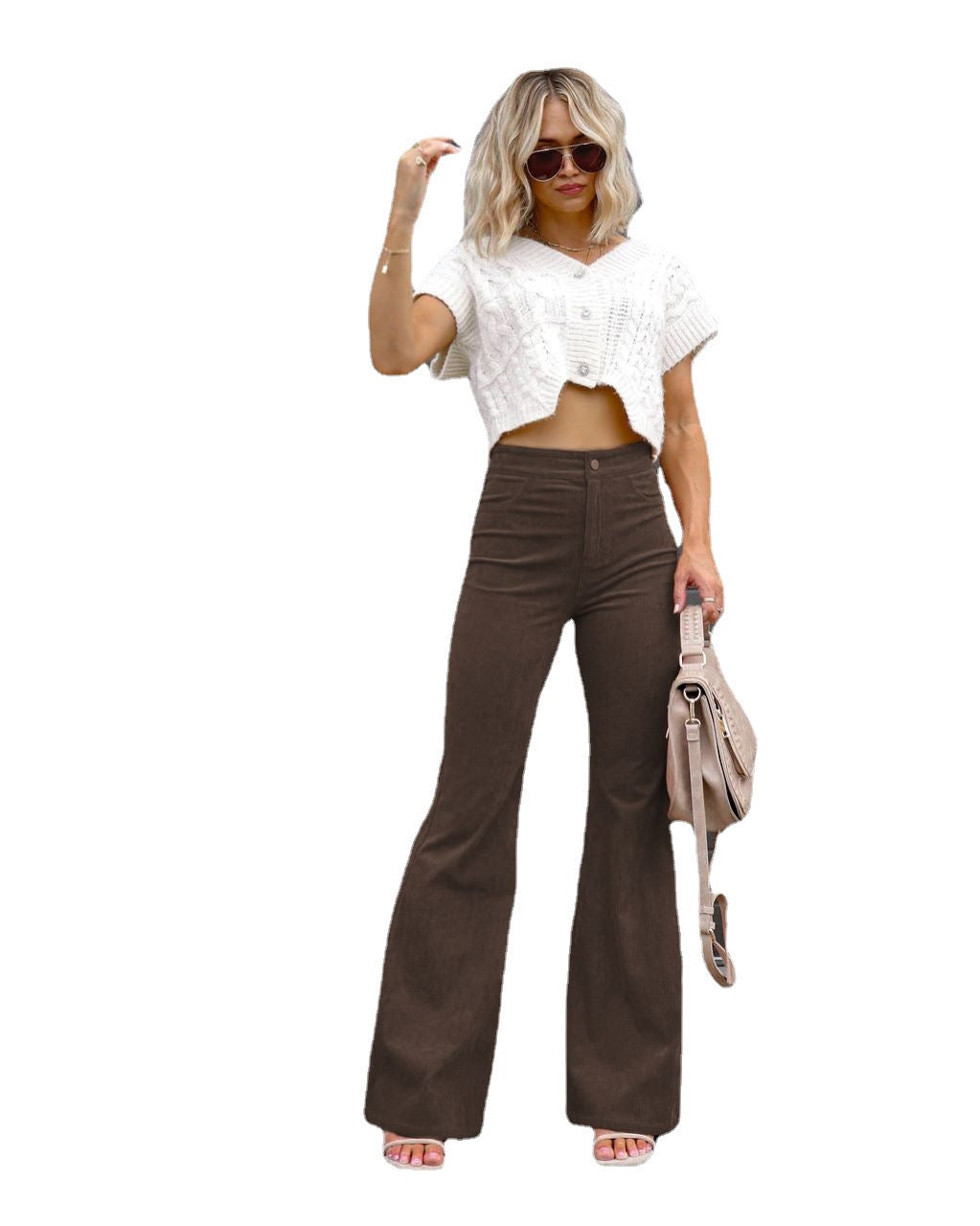Damen Modische Hochbund-Flared-Jeans ModeGeist