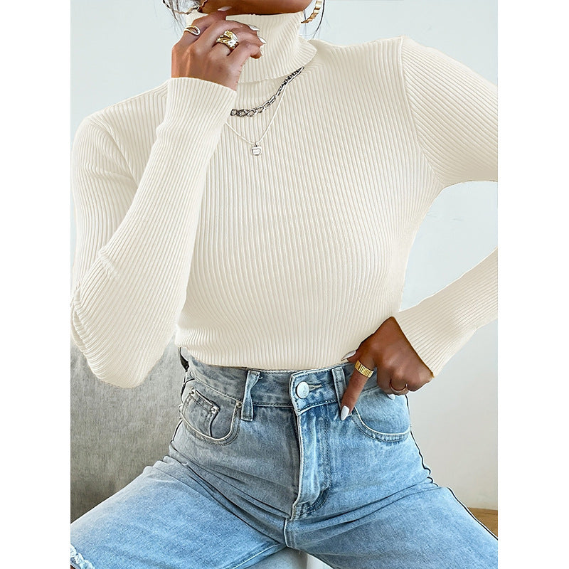 Damen Rollkragenpullover mit modernem Rippdesign ModeGeist