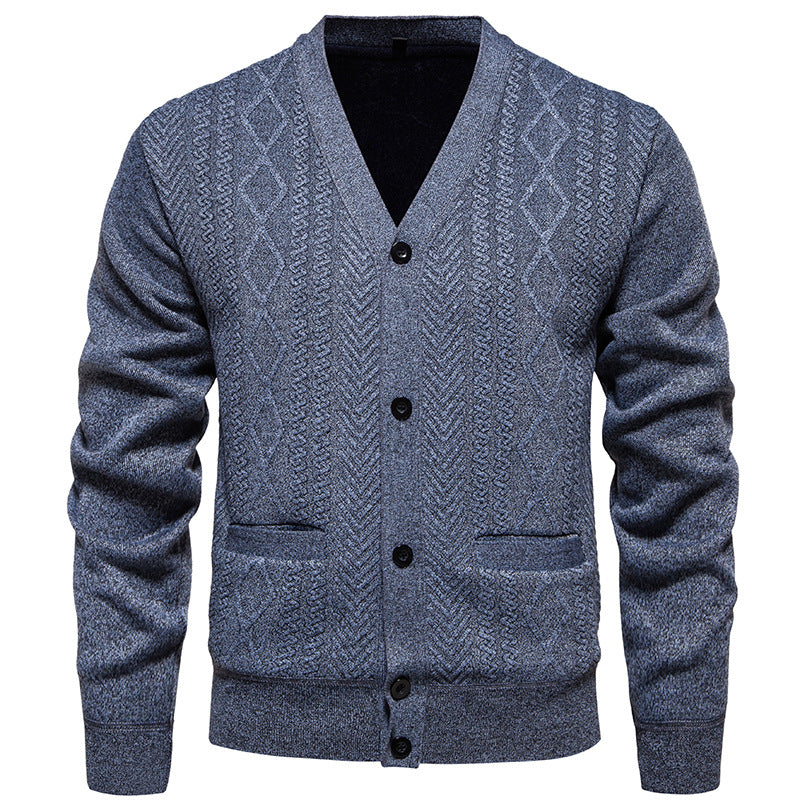 Herren modische Strickjacke mit strukturiertem Muster ModeGeist