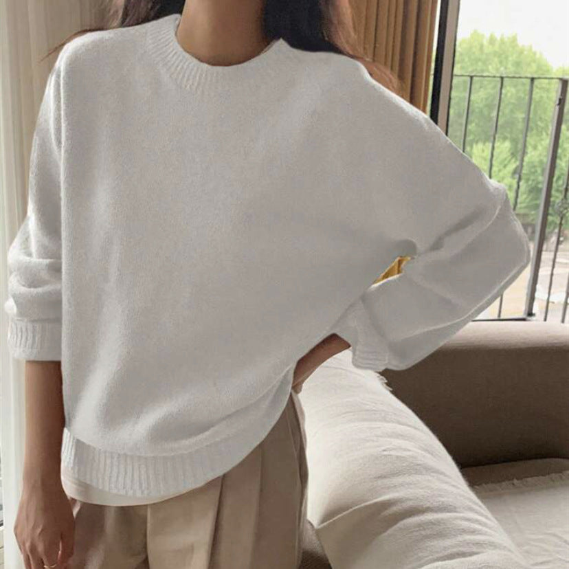 Damen Gemütlicher Rundhals-Pullover aus hochwertigem Stoff ModeGeist