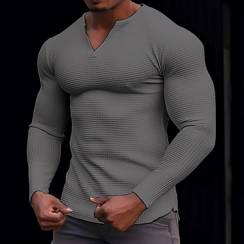 Herren Langarmshirt mit strukturiertem Design ModeGeist