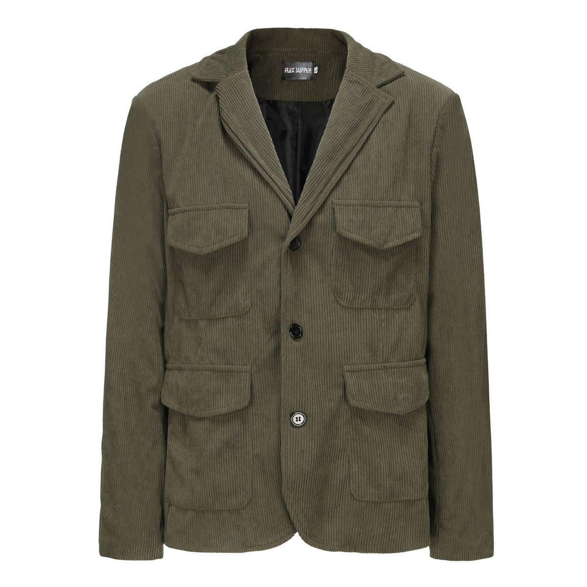 Damen lässige Cordjacke mit aufgesetzten Taschen ModeGeist