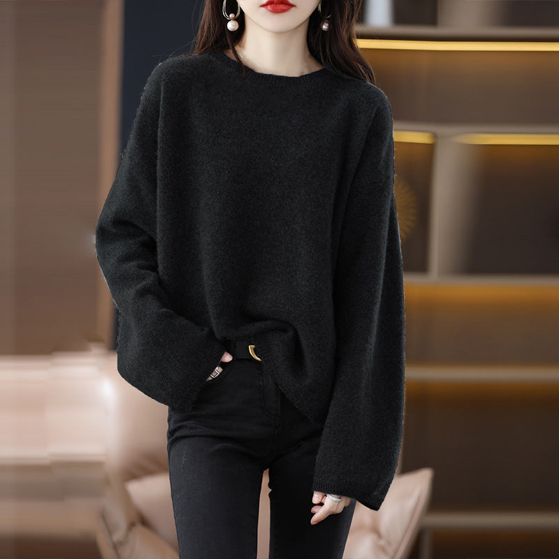 Damen Oversized Strickpullover mit weitem Schnitt und langen Ärmeln ModeGeist