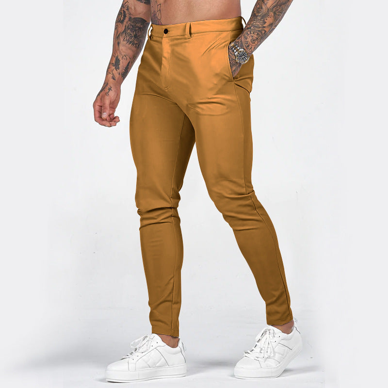Herren elegante Slim-Fit Chinohose mit elastischem Bund und praktischen Taschen ModeGeist