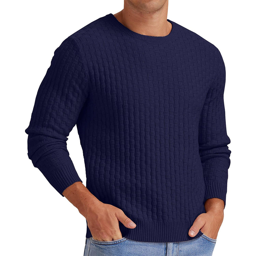 Herren strukturiertes Sweatshirt mit Rundhalsausschnitt und langem Arm ModeGeist
