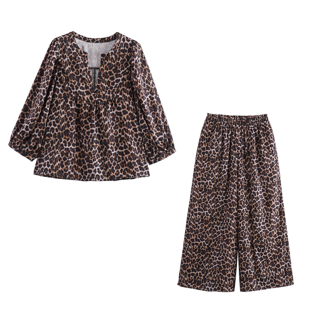 Women's Wide-Leg Animal Print Trousers MODEGEIST