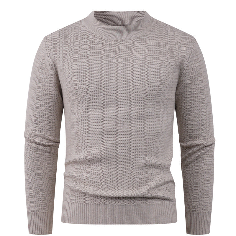 Herren Strukturpullover mit hochgeschlossenem Kragen und modischem Design ModeGeist