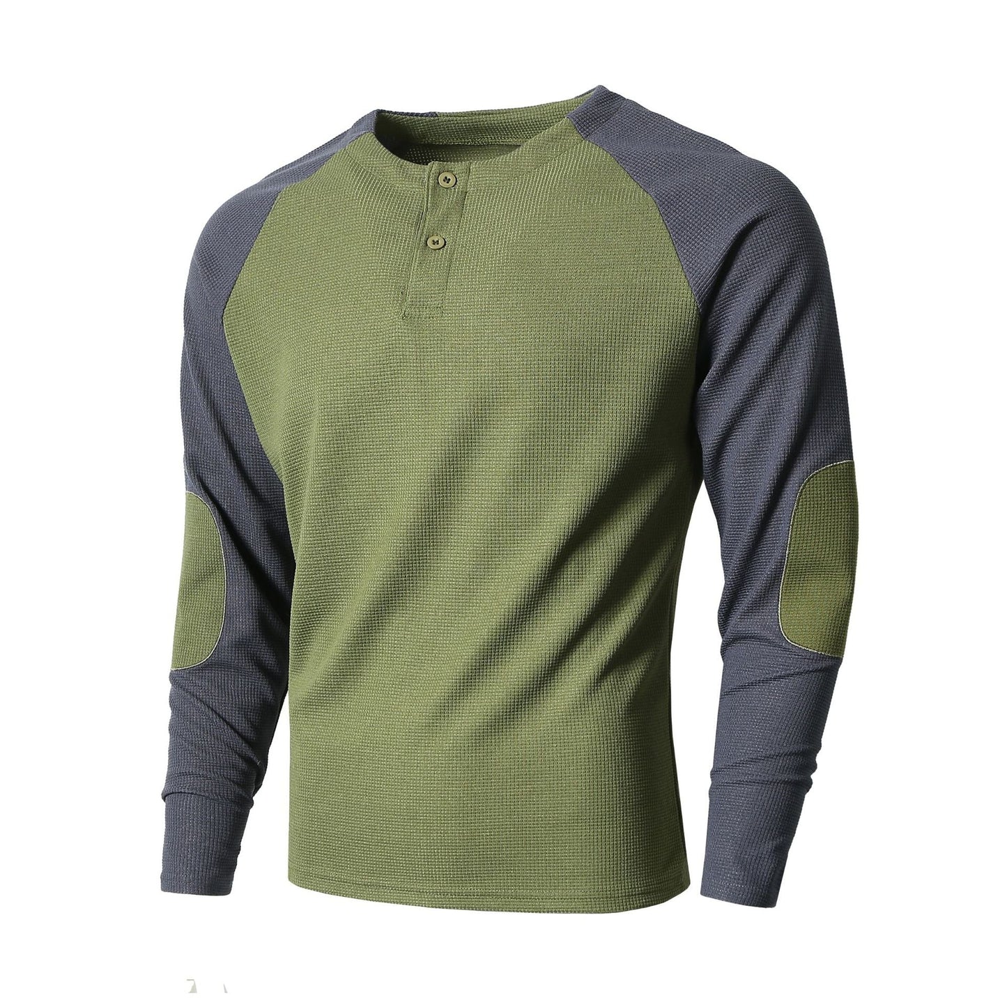 Herren Langarmshirt mit modischem Henley-Ausschnitt und strukturierten Ärmeln ModeGeist