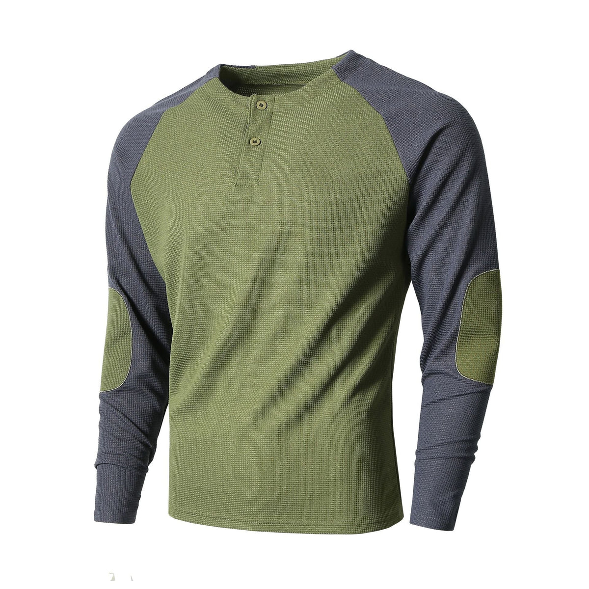Herren Langarmshirt mit modischem Henley-Ausschnitt und strukturierten Ärmeln ModeGeist