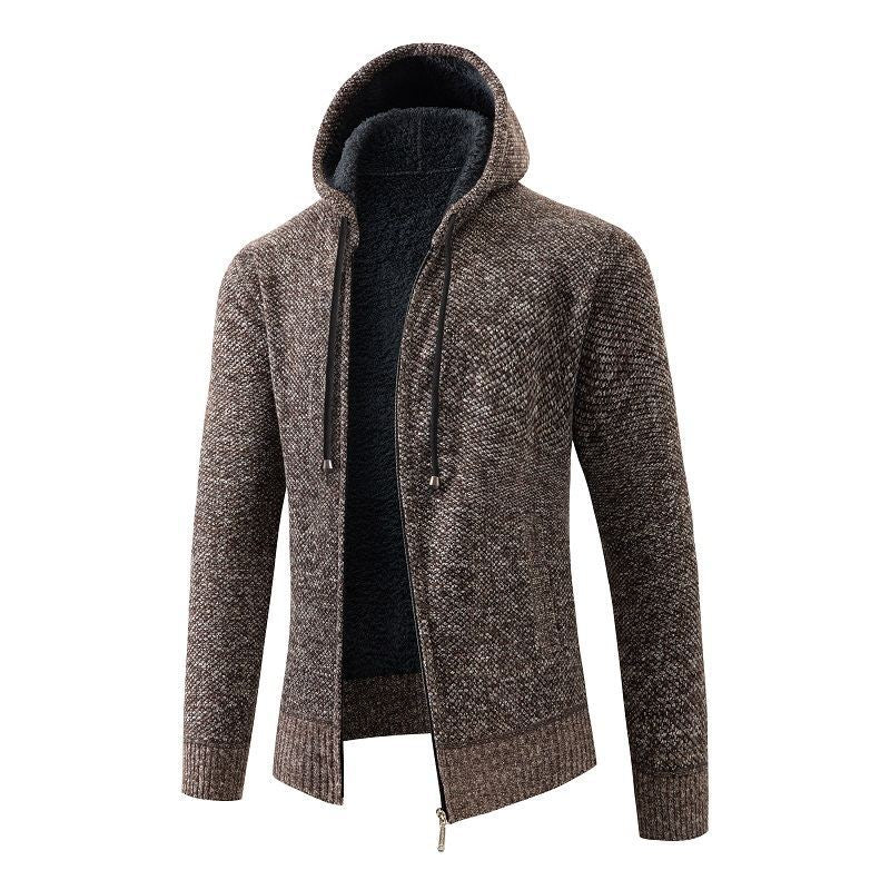 Herren gefütterte Strickjacke mit Kapuze ModeGeist