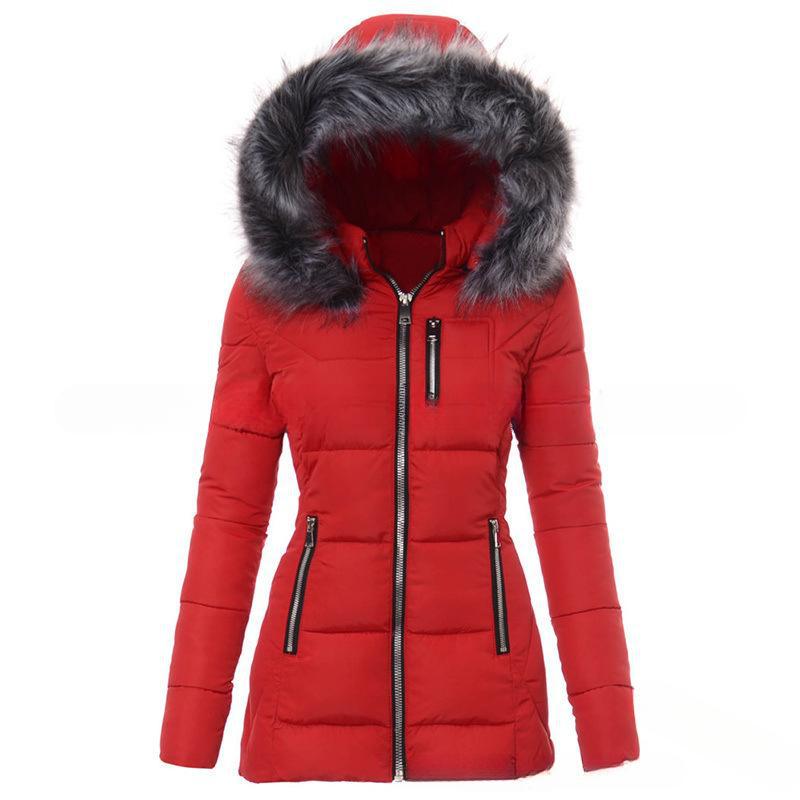 Damen Winterjacke mit abnehmbarem Kunstpelzkragen ModeGeist