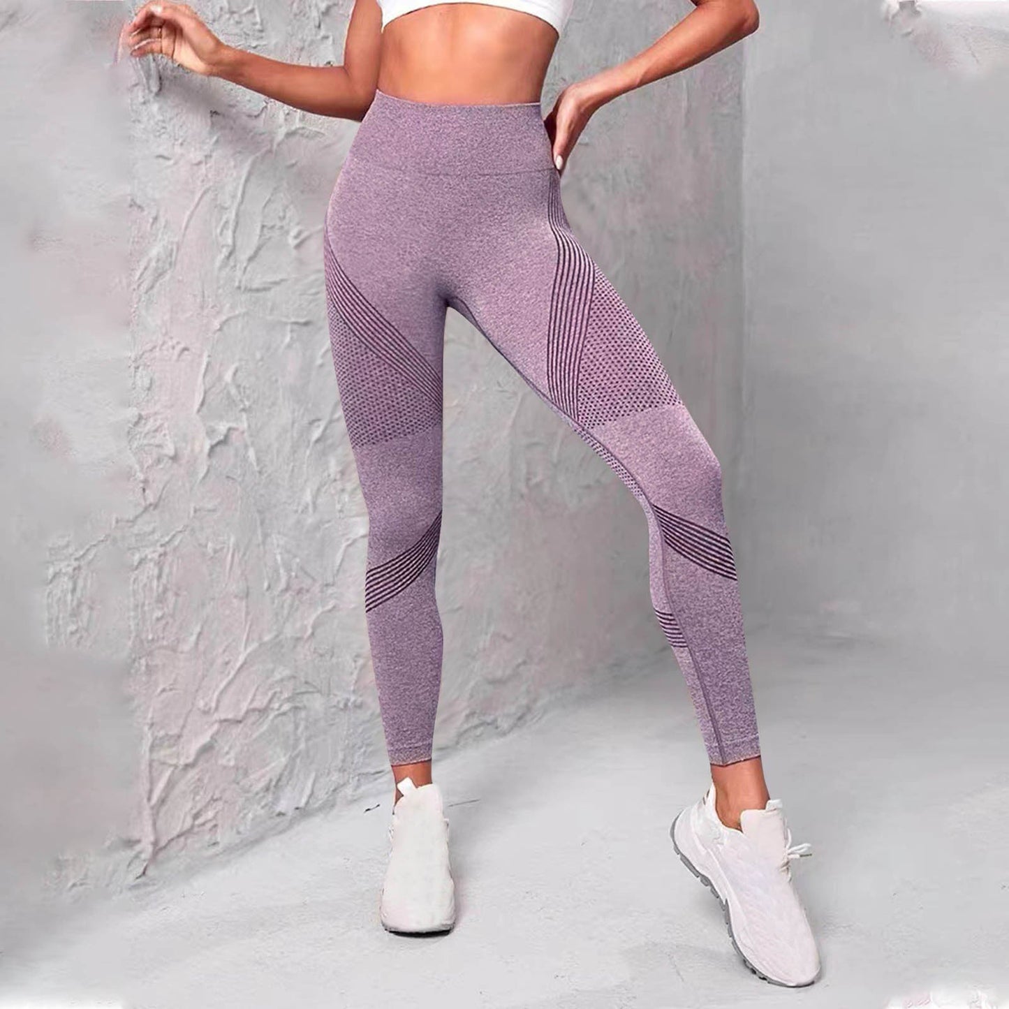 Damen Hochwertige Sportleggings mit atmungsaktiven Mesh-Einsätzen und nahtlosem Design ModeGeist