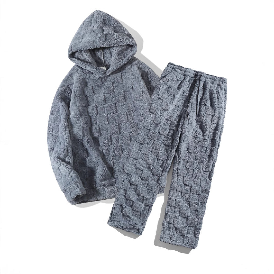 Damen Gemütliches Fleece-Set mit Kapuze und elastischem Bund ModeGeist