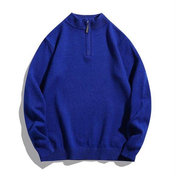 Herren Pullover mit modernem Stehkragen und Reißverschluss ModeGeist