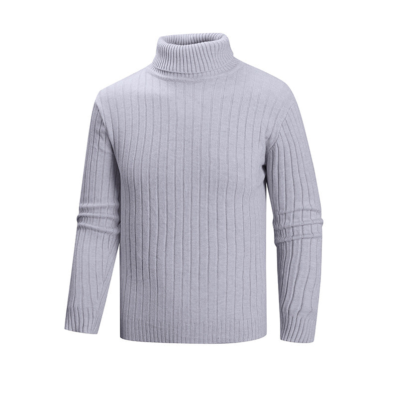 Herren eleganter Pullover mit hohem Kragen und feiner Rippenstruktur ModeGeist