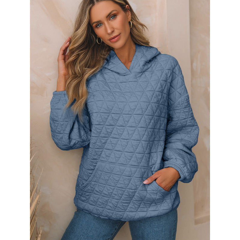 Damen gesteppter Kapuzenpullover mit praktischen Taschen ModeGeist