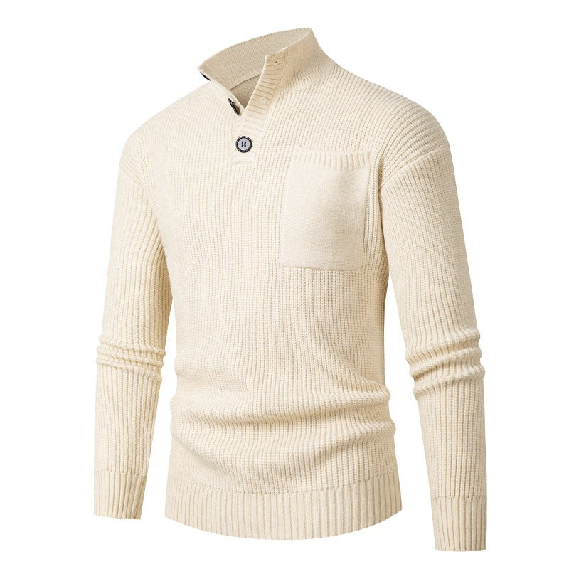 Herren Hochwertiger Pullover mit Modalmuster und Brusttasche ModeGeist
