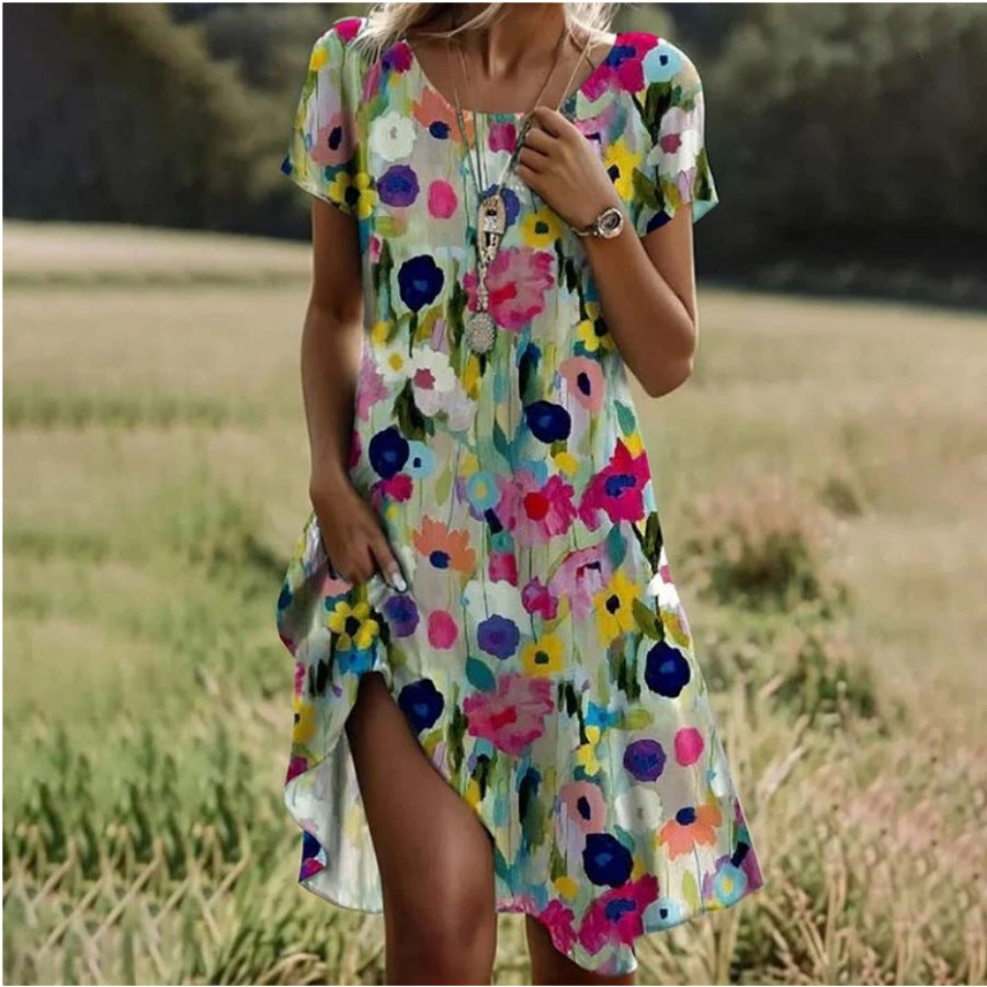 Sommerkleid für Damen, luftig mit Blumenmuster, MODEGEIST