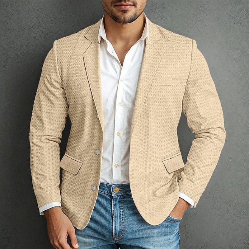 Herren eleganter Blazer mit strukturiertem Design und praktischen Taschen ModeGeist