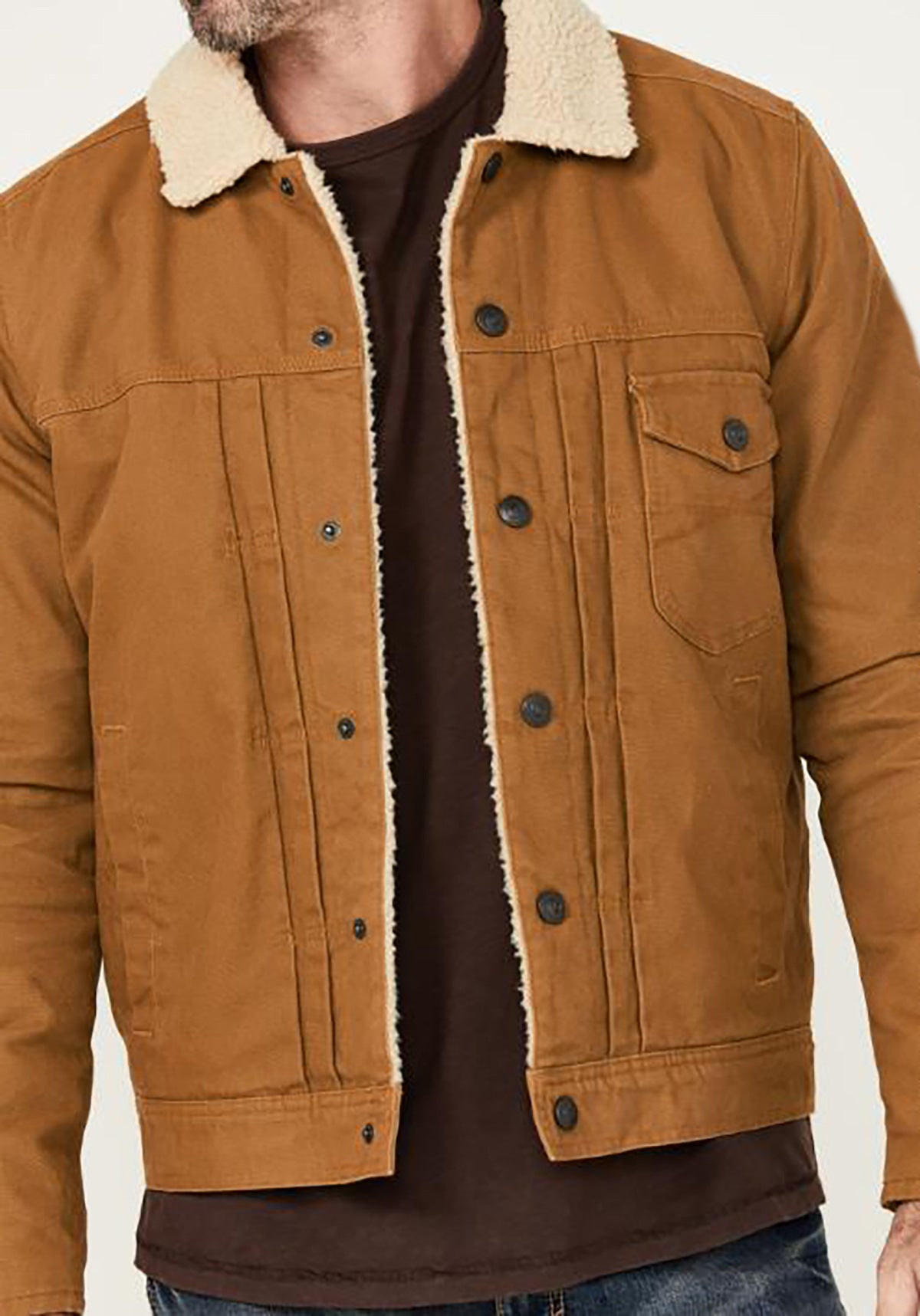 Herren kuschelige Denimjacke mit Sherpa-Futter ModeGeist
