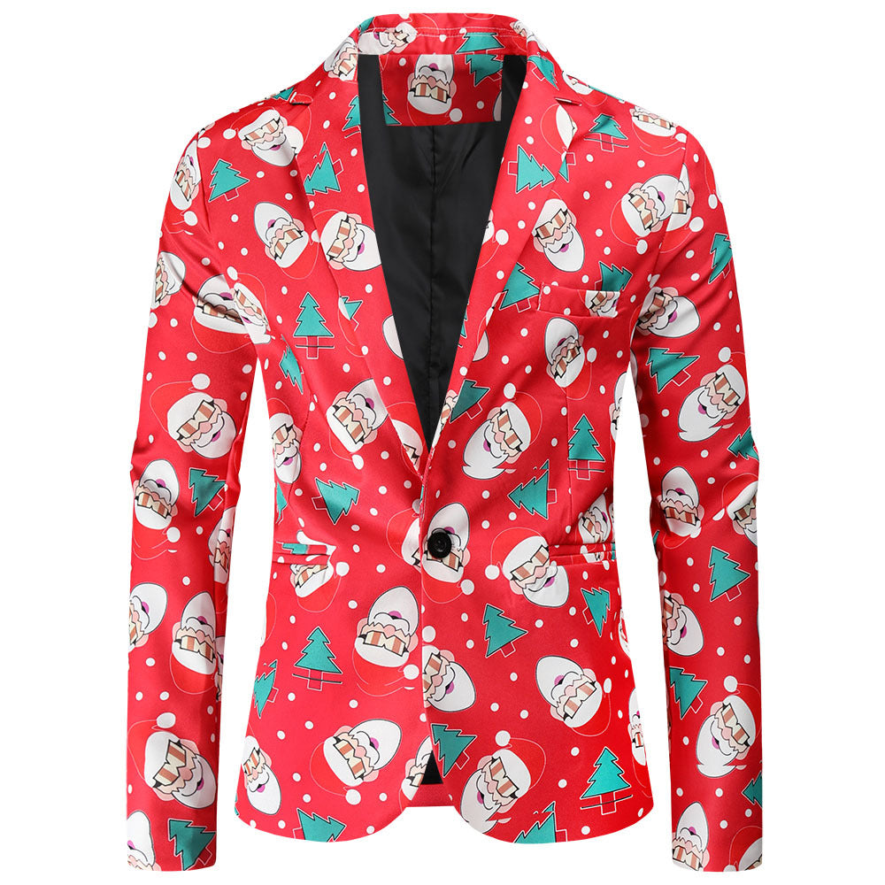 Herren festlicher Blazer mit fröhlichem Weihnachtsdesign ModeGeist