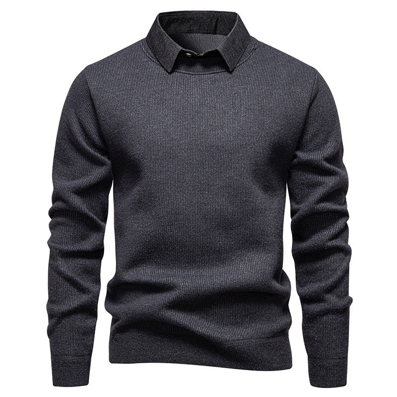 Herren Feinstrickpullover mit modernem Kragen-Design ModeGeist