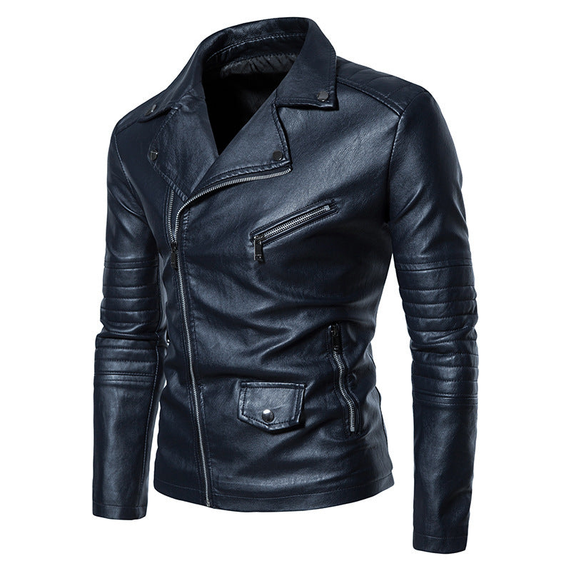 Herren stylische Bikerjacke mit asymmetrischem Reißverschluss und praktischen Taschen ModeGeist