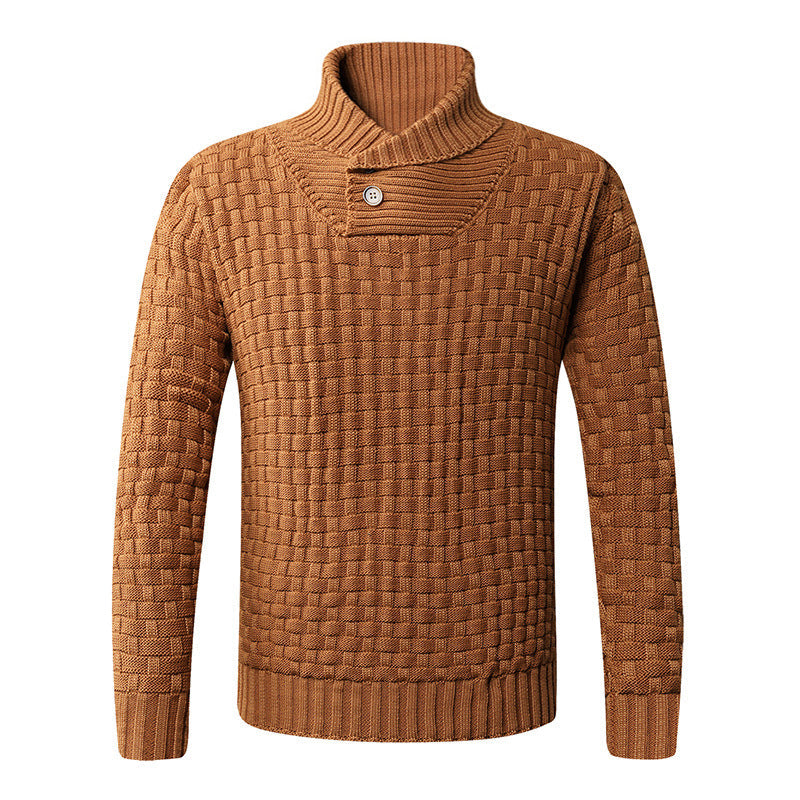 Herren Strickpullover mit modernem Schalkragen und Knopfdetails ModeGeist