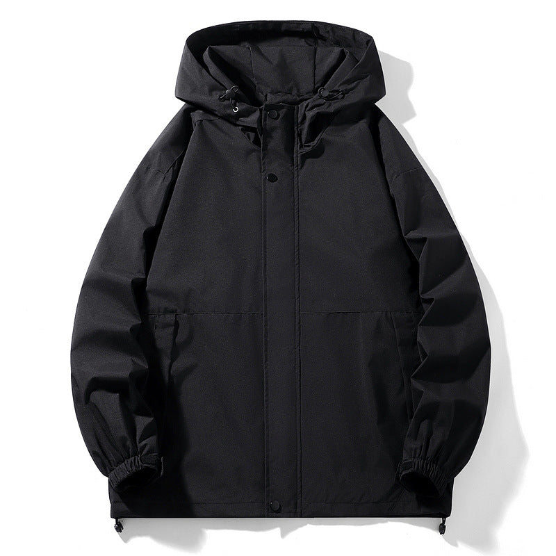 Herren Wasserabweisende Übergangsjacke mit verstellbarer Kapuze und praktischen Taschen ModeGeist