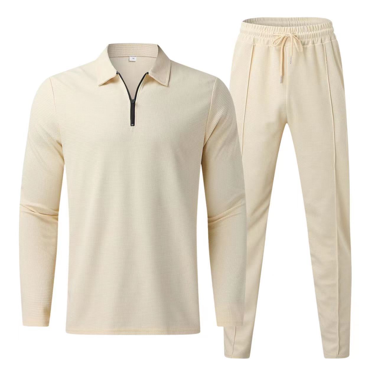 Herren Sportliches Freizeitset mit Polokragen und Reißverschluss ModeGeist