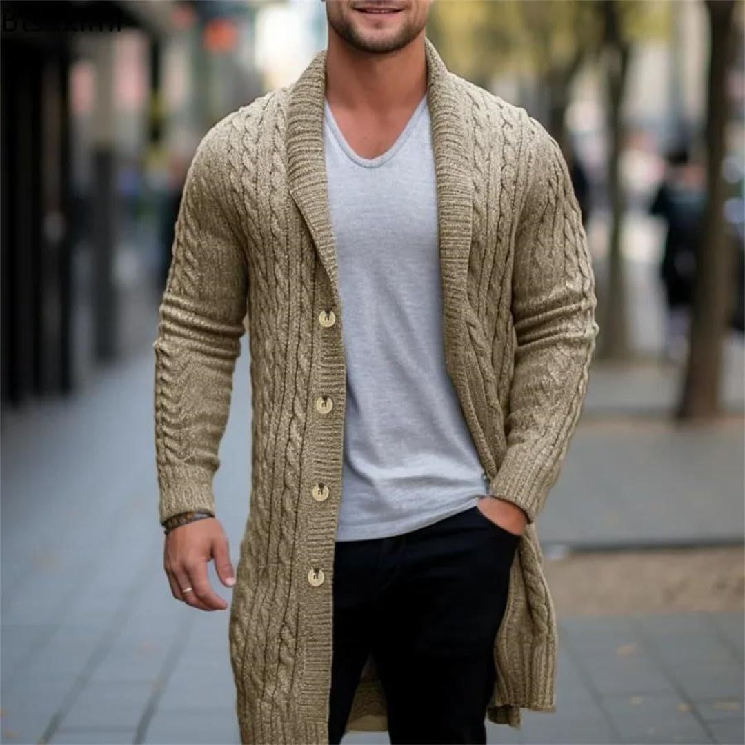 Herren Strickjacke mit offenem Design und Knopfdetails ModeGeist