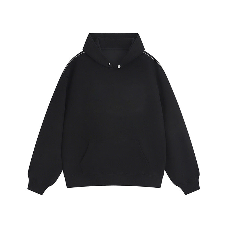Damen Kapuzenpullover mit praktischen Druckknöpfen und Kängurutasche ModeGeist