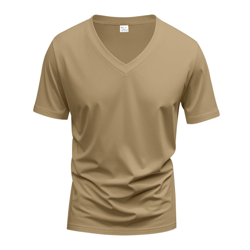 Herren V-Ausschnitt T-Shirt aus atmungsaktivem Baumwollmix mit modernem Schnitt ModeGeist
