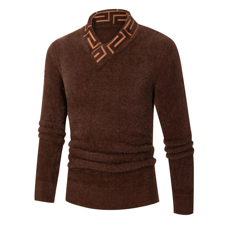 Herren modischer Pullover mit schickem Stehkragen und strukturiertem Design ModeGeist