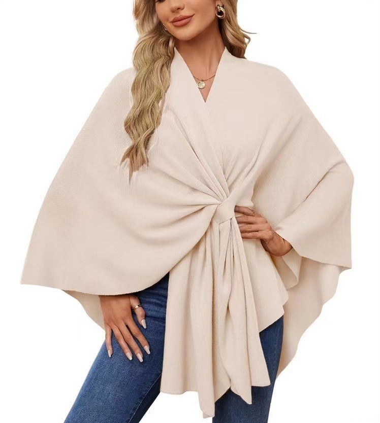Damen Eleganter Wickelpullover mit asymmetrischem Schnitt ModeGeist