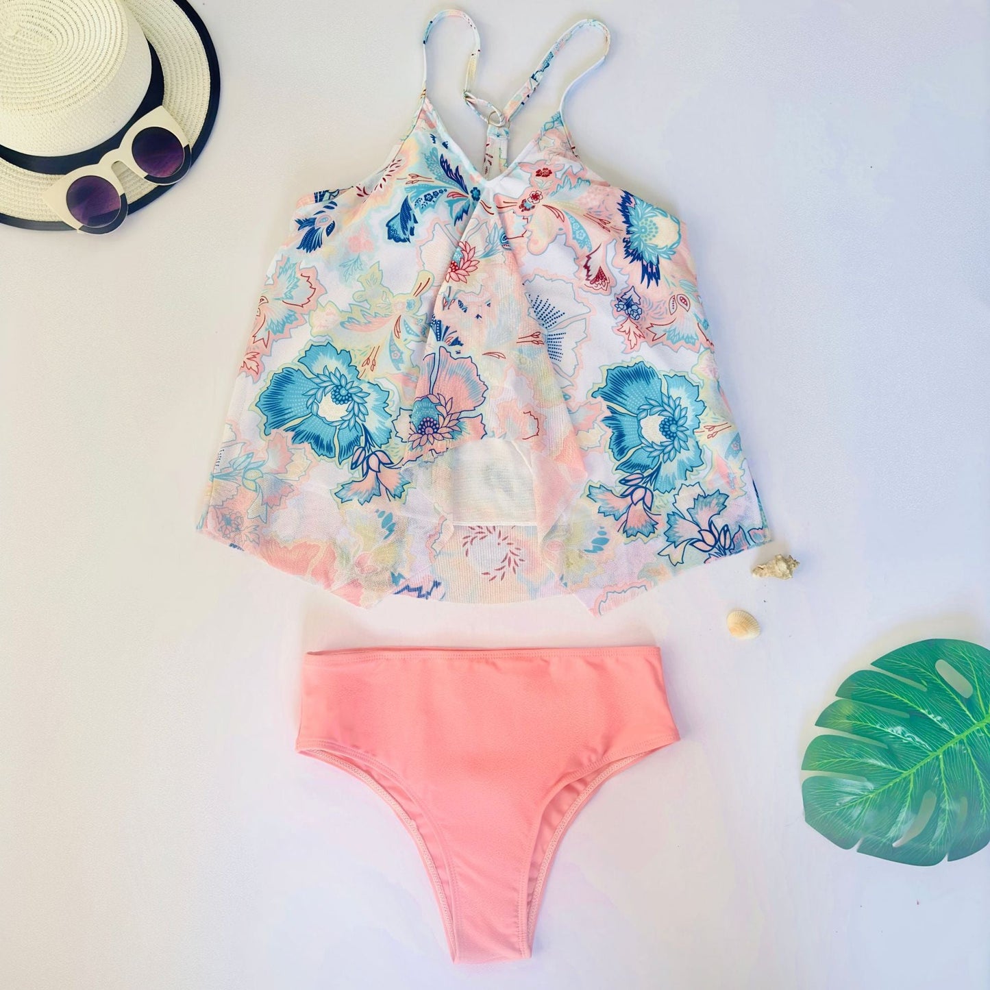 Tankini-Set für Damen mit luftigem Top und hoch geschnittenem Hose, MODEGEIST
