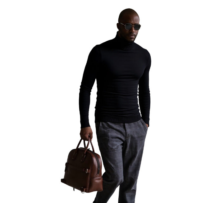 Herren rollkragen pullover mit feiner Struktur ModeGeist