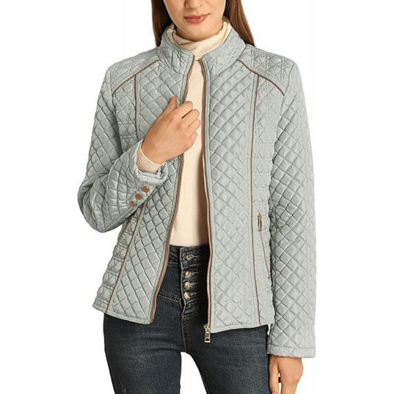 Damen gesteppte Freizeitjacke mit hohem Kragen ModeGeist