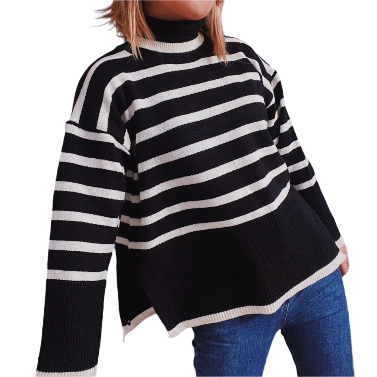 ModeGeist | Gestreifter Strickpullover für Herbst & Winter
